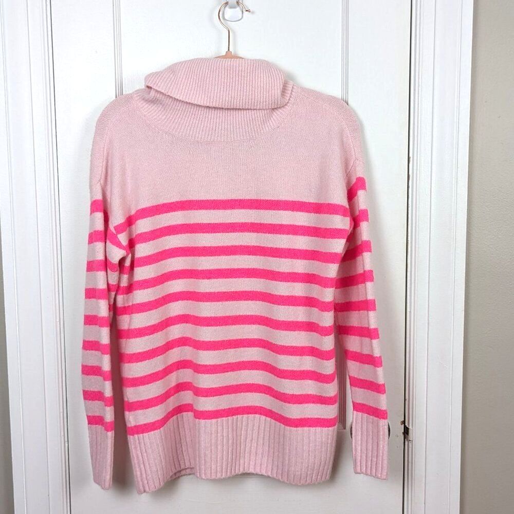 LOFT | Pink Striped Turtleneck Sweater Size Small